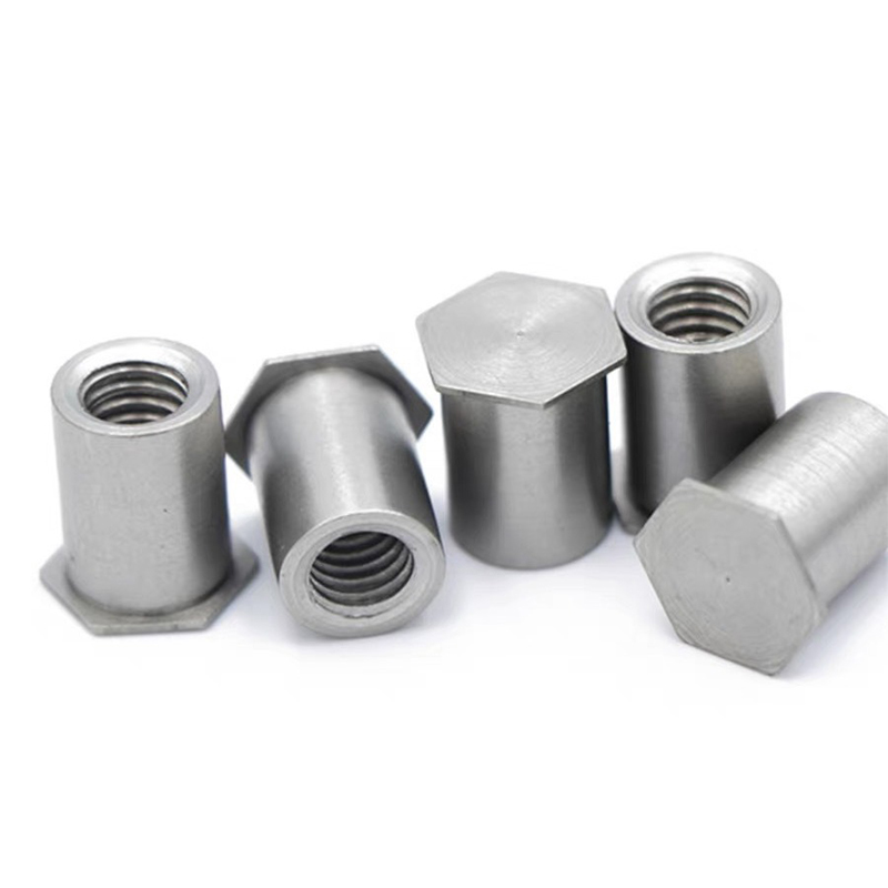 Trou aveugle tête plate hexagone en acier à carbone de noix riveté
