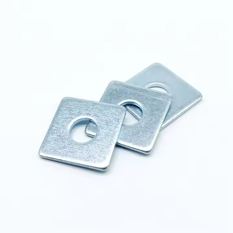 Rondelles carrées plates en zinc blanc bleu