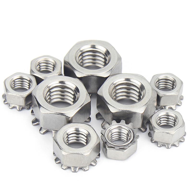 Noix combinée avec laveuse à ressort hexagonal