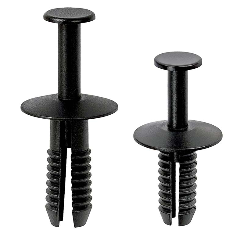 Clips de rivets extensibles, dispositif de retenue de type poussoir