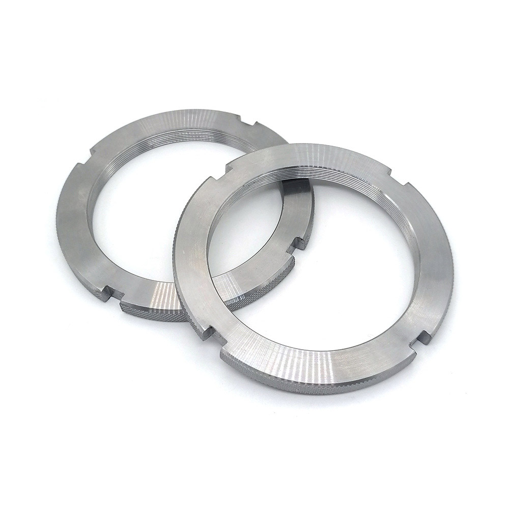 Écrous ronds à fente entièrement filetés