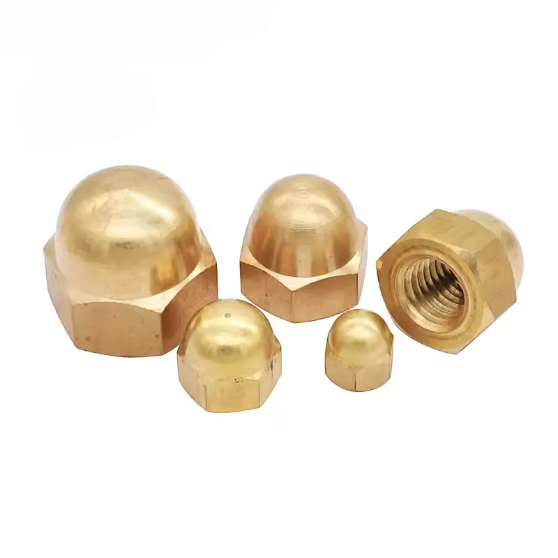 Gold Alloy Hex Decoration Cap noix