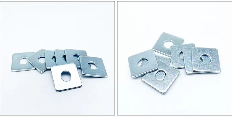 Blue White Zinc Flat Square Washers