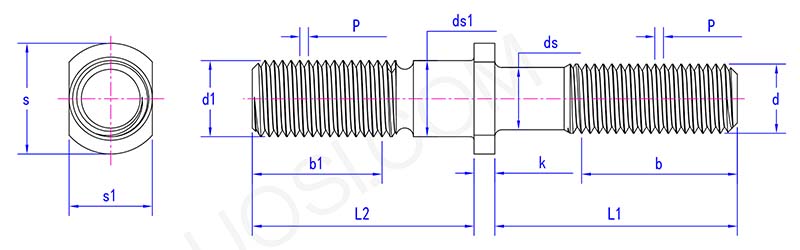 Double Ended Wheel Stud parameter