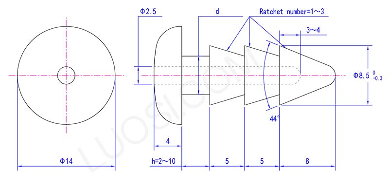 fastener push clips parameter