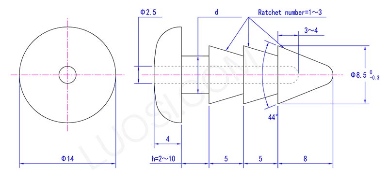 plastic push screw parameter
