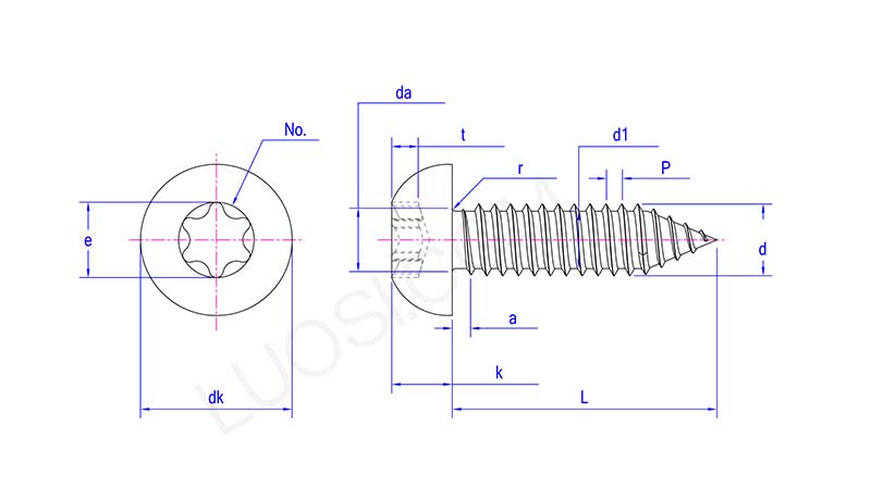 Sturdy 6 Lobe Pan Torx Head Self Tapping Screws